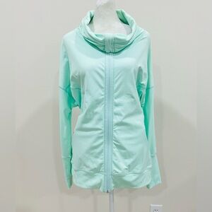 Lululemon Pump It Up Jacket Women's 12 Mint Green High Neck Full Zip Sweatshirt